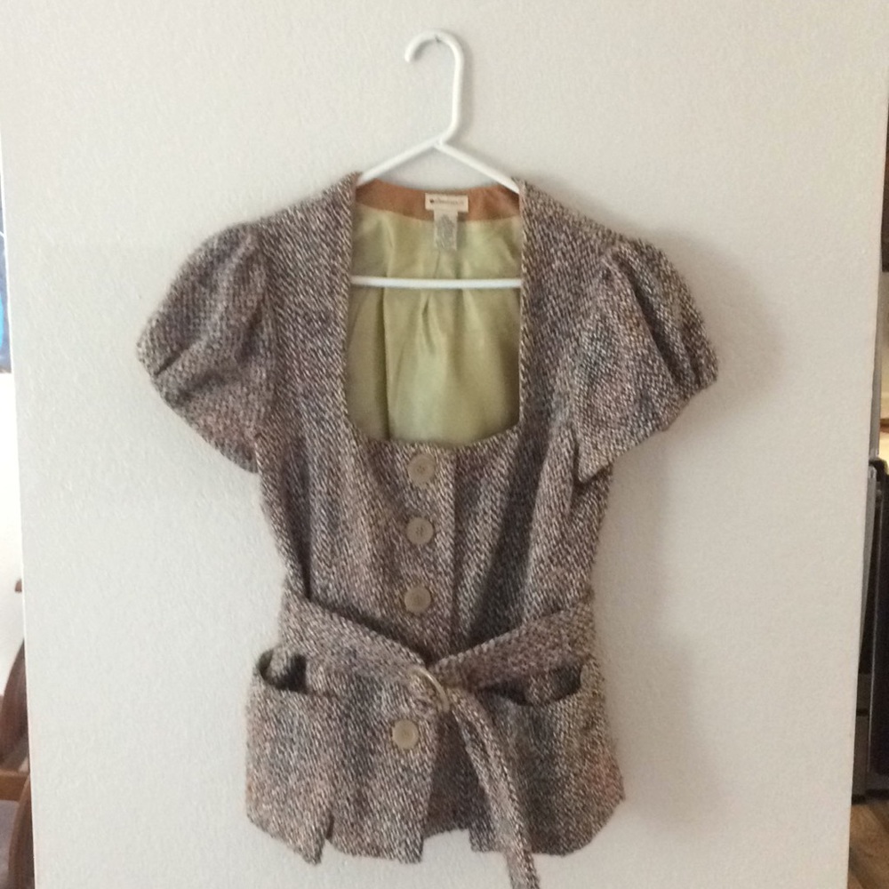 Anthropologie top, fully lined, belt